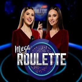 Mega Roulette online game logo by Pragmatic Play on betbuffoon.eu.com