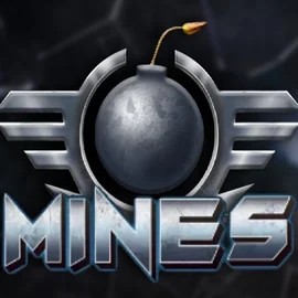 Mines slot logo by Turbo Games at BetBuffoon Casino